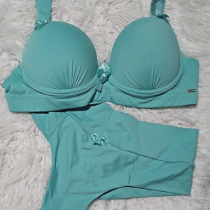 Conjunto Liso Fio Todo Duplo Verde Água