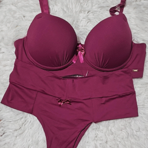 Conjunto Liso Fio Todo Duplo – Vinho